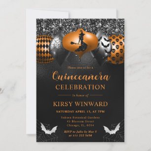 Glam Halloween-Schmuck Quinceanera Einladung