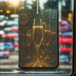 Glam Happy New Year Steampunk Champagne  Autolufterfrischer