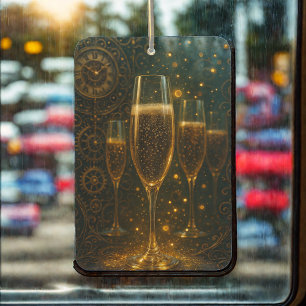 Glam Happy New Year Steampunk Champagner Autolufterfrischer