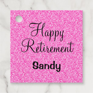Glam Happy Retirement Hot Pink Glitzer Sparkor Geschenkanhänger