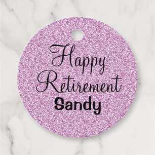 Glam Happy Retirement Lila Glitzer Sparkle Geschenkanhänger