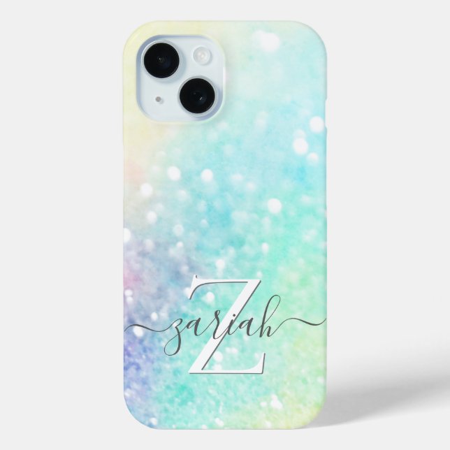 Glam Holographic Glitzer Farbenfrohe Hübsche Muste Case-Mate iPhone Hülle (Rückseite)