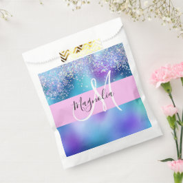 Glam Holographic Mermaid Glitzer Sparkle Monogram Geschenktütchen