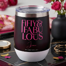 Glam Hot Pink Black Chic 50 & Fantastisch Geburtst
