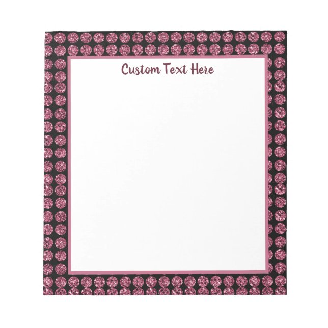 Glam Hot Pink Diamond Edelsteine Sparkle Notizblock (Vorderseite)