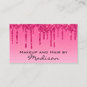Glam Hot Pink tropfender Glitter Makeup Artist Visitenkarte