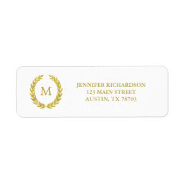 Glam Imitats Gold Foil Laurel Wreath Monogram Wedd