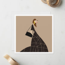 Glam in Black Fashion Art Card Miss Tina
