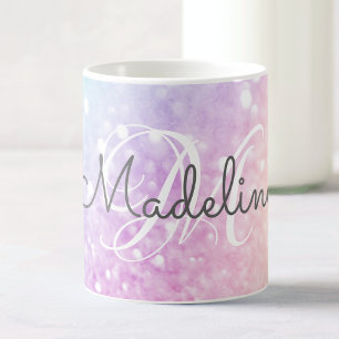 Glam Iridescent Glitzer Personalisiert farbig Kaffeetasse