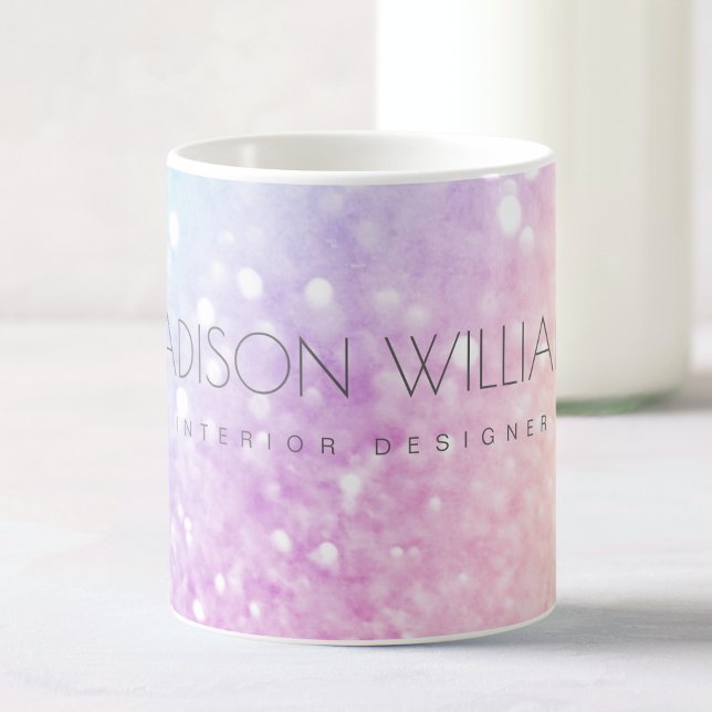 Glam Iridescent Glitzer Personalisiert farbig Kaffeetasse (Von Creator hochgeladen)