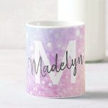 Glam Iridescent Glitzer Personalisiert farbig Kaffeetasse<br><div class="desc">Dieses farbenfrohe,  bunt gestylte Glitzer-Muster lässt sich einfach mit Ihrem individuelle Name und/oder Monogramm personalisieren.</div>