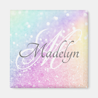 Glam Iridescent Glitzer Personalisiert farbig Magnet