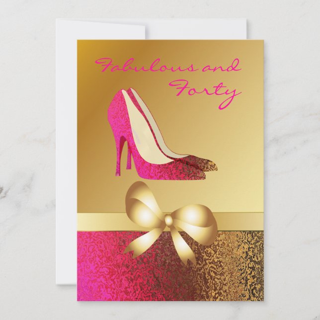 Glam Lady's Stiletto Custom Birthday Einladung (Vorderseite)