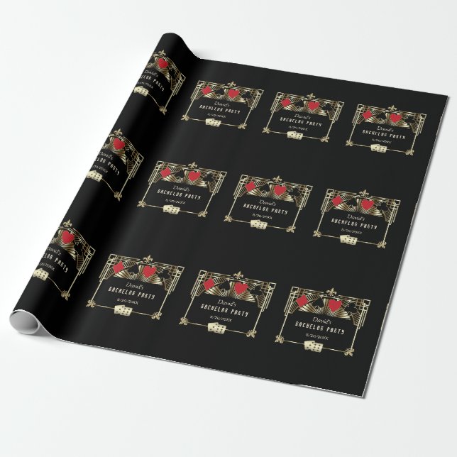 Glam Las Vegas Casino Royale Bachelor Geschenkpapier (Ungerollt)
