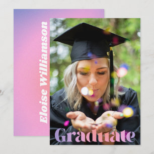 Glam Lavendel Rosa Foto-Overlay Abschluss Ankündigung