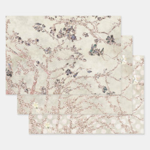 Glam Lavender Almond Bllossoms  Geschenkpapier Set