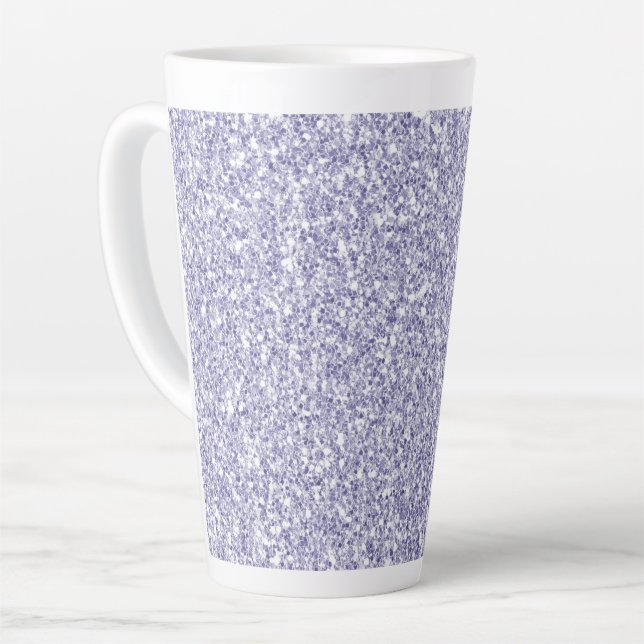 Glam Lavender Lilac Lila Glitzer    Milchtasse (Linke Ecke)