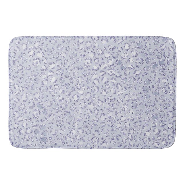 Glam Lavender Lilac Lila Leopard Print Glitzer   Badematte (Vorderseite)