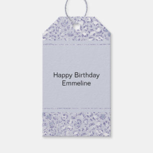 Glam Lavender Lilac Lila Leopard Print Glitzer Geschenkanhänger
