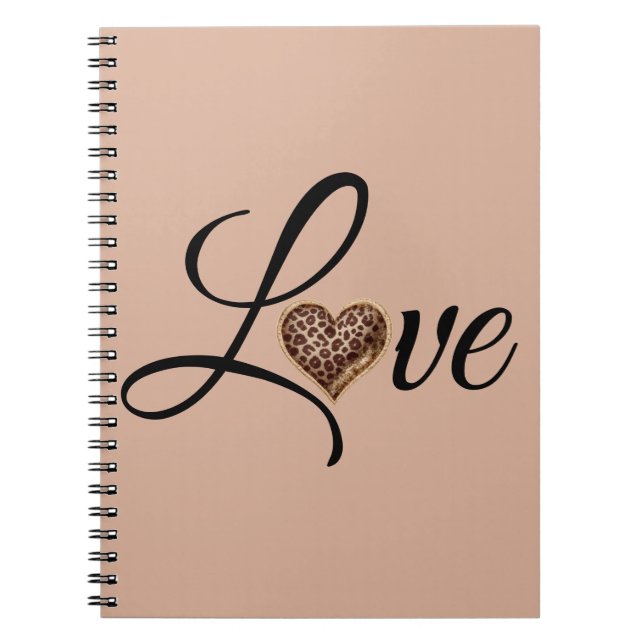 Glam Leopard Heart Love Design Notizblock (Vorderseite)