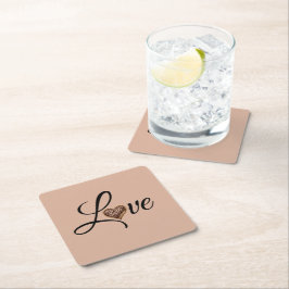 Glam Leopard Heart Love Design Rechteckiger Pappuntersetzer
