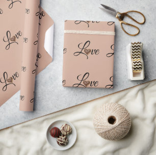 Glam Leopard Herz Liebesdesign Geschenkpapier