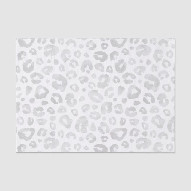 Glam Leopard Print Chic Trendy Silver Decoupage Seidenpapier (Vorderseite)
