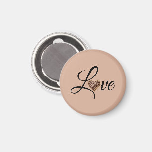 Glam Leoparden-Herz-Liebesdesign Magnet