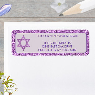 Glam Lila eleganter Star von David Bat Mitzvah