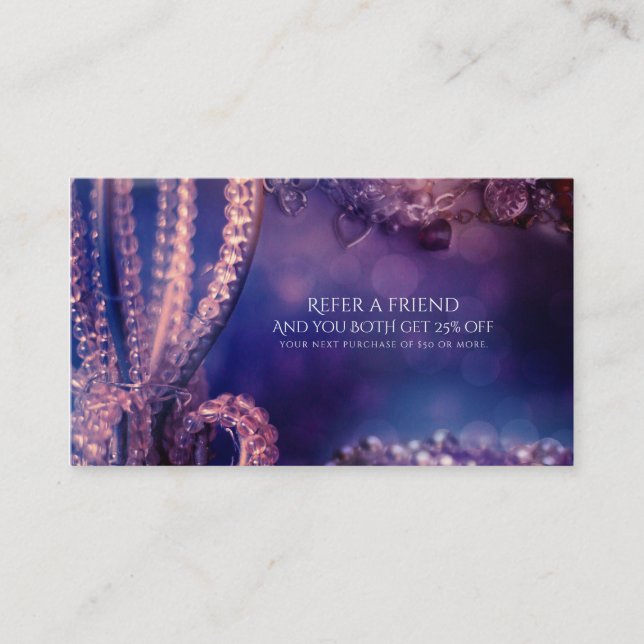 Glam Lila Glow Chic Glamour Chic Refer a Friend Empfehlungskarte (Vorderseite)