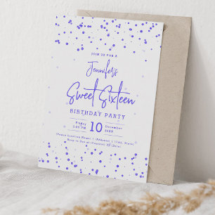 Glam Lila Imitate Foil Dots Sweet 16 Party Einladung
