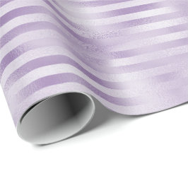 Glam Lila Streifen Geschenkpapier