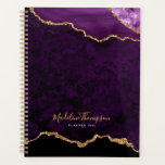 Glam Lila Velvet Agate Geode Gold Script Planer<br><div class="desc">Glam Lila Velvet Agate Geode Gold Script Planner</div>