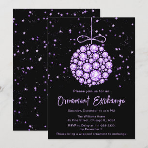 Glam Lila Weihnachtsdekoration Exchange Einladung