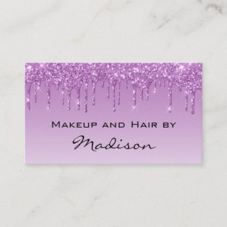 Glam Lilac Lila Glitzer Tropfens Makeup Artist Visitenkarte