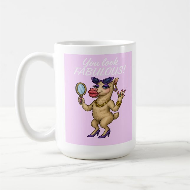 Glam Llama - Fabelhaft von Kopf bis Hoof Kaffeetasse (Links)