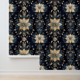 Glam Luxe Navy Gold Floral Tapete