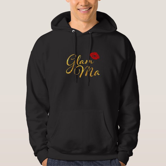 Glam Ma Glamour Granny Nana Grandmütter Red Lip Hoodie (Vorderseite)
