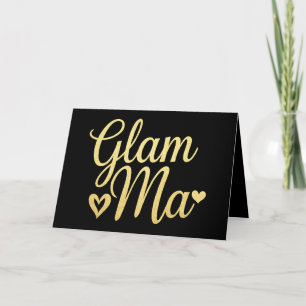 Glam Ma Herz Gold Mama Oma Muttertag Dankeskarte