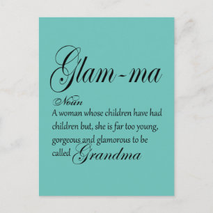 GLAM MA Oma Definition Postkarte