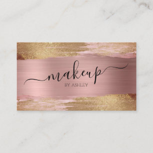 Glam Makeup Artist Rose Gold Business Card Visitenkarte