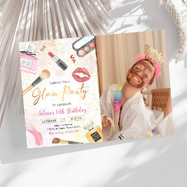 Glam Makeup Birthday Party Wellness-Center Party F Einladung