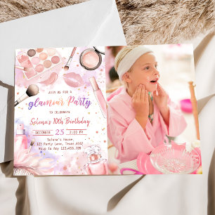 Glam Makeup Birthday Party Wellness-Center Party F Einladung