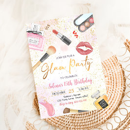 Glam Makeup Geburtstagsparty Wellness-Center Party Einladung