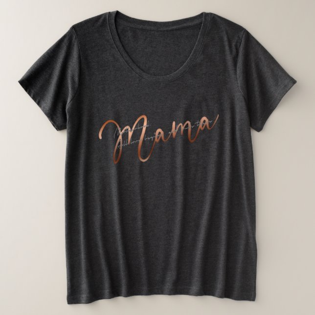 Glam Mama Große Größe T-Shirt (Design vorne)