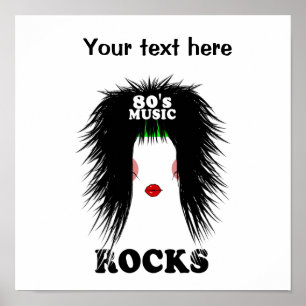 Glam Metal Achtzig Musikfelsen Poster