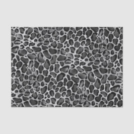Glam Metallic Silver Large Leopard Print Seidenpapier