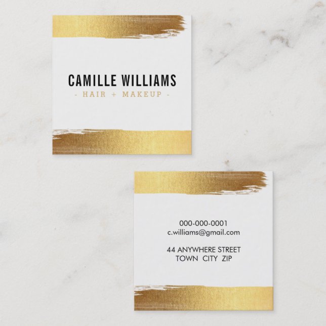 GLAM MINIMALISTISCHE Luxus-Imitate Quadratische Visitenkarte (Vorne/Hinten)