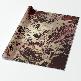 Glam Molten Gold Rose Burgundy Marble Shiny Urban Geschenkpapier