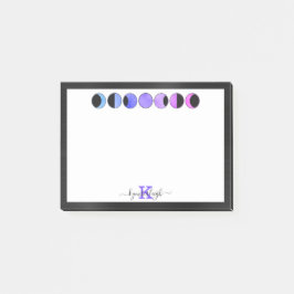 Glam Moon Phases Monogram Name Small Recangle Post-it Klebezettel